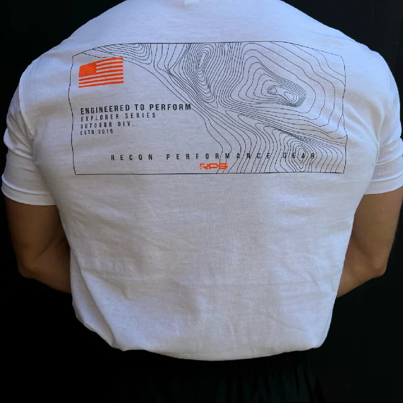 Flash Sale MEN'S RPG EXPLORER SERIES "TOPO MAP" TEE- WHITE