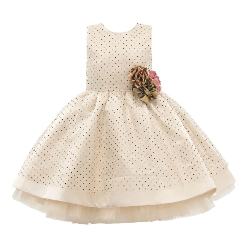 Must-Have Deals Beige Floral Brooch Dress