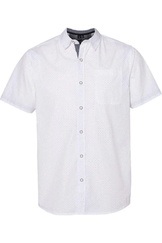 Bargain Blast Burnside Peached Printed Poplin Short Sleeve Shirt