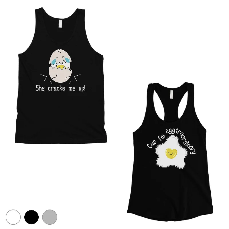 Shop and Save Egg Crack Eggtraordinary Matching Couple Tank Tops Valentine's Day