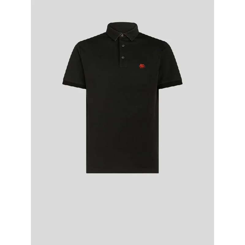 Super Deal POLO SHIRT WITH LOGO AND PAISLEY UNDERCOLLAR
