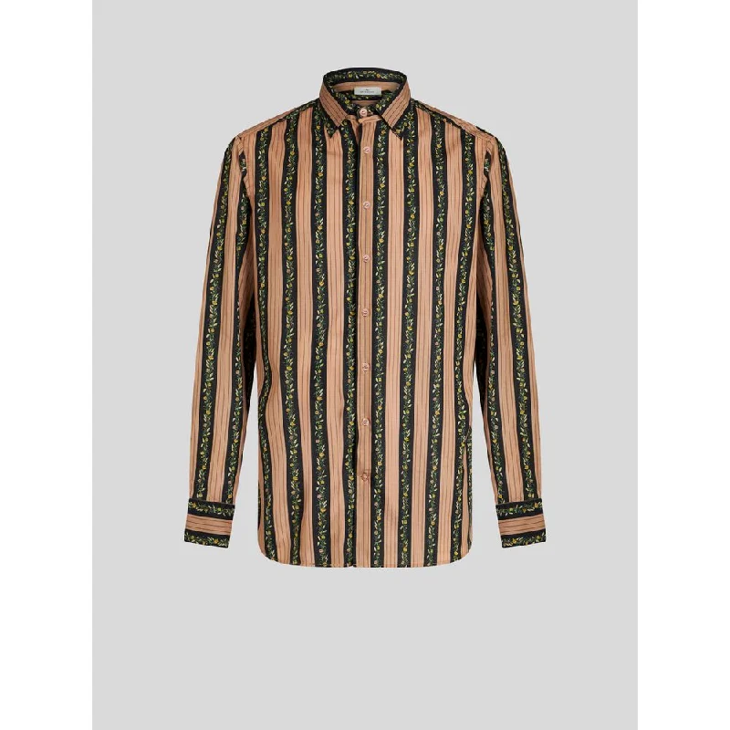 Discount Mania STRIPED SHIRT WITH FLOWERS
