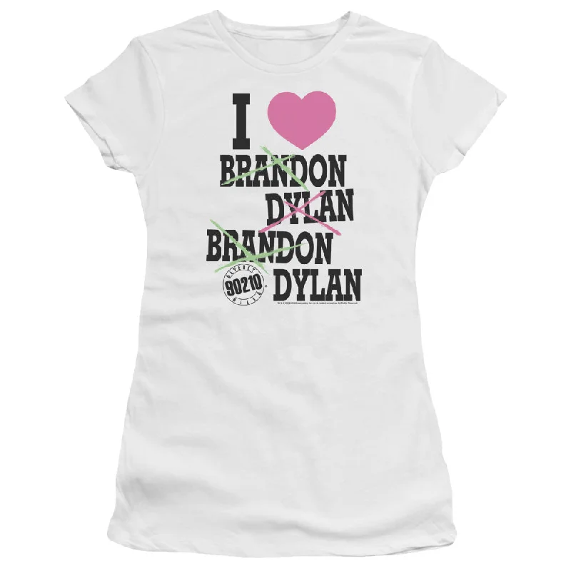 Big Discounts 90210 Juniors T-Shirt I Love Brandon and Dylan White Premium Tee