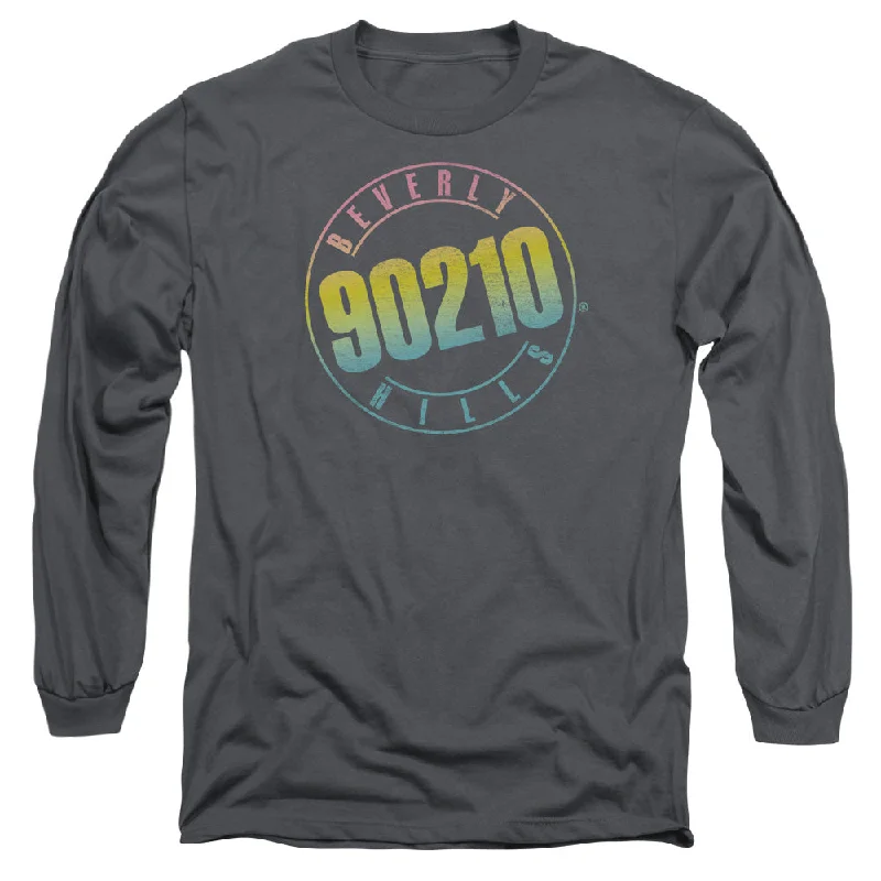 Price Drop Beverly Hills 90210 Long Sleeve T-Shirt Logo Charcoal Tee