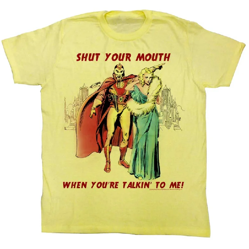 Don’t Miss Out Flash Gordon T-Shirt Shut Your Mouth Yellow Heather Tee