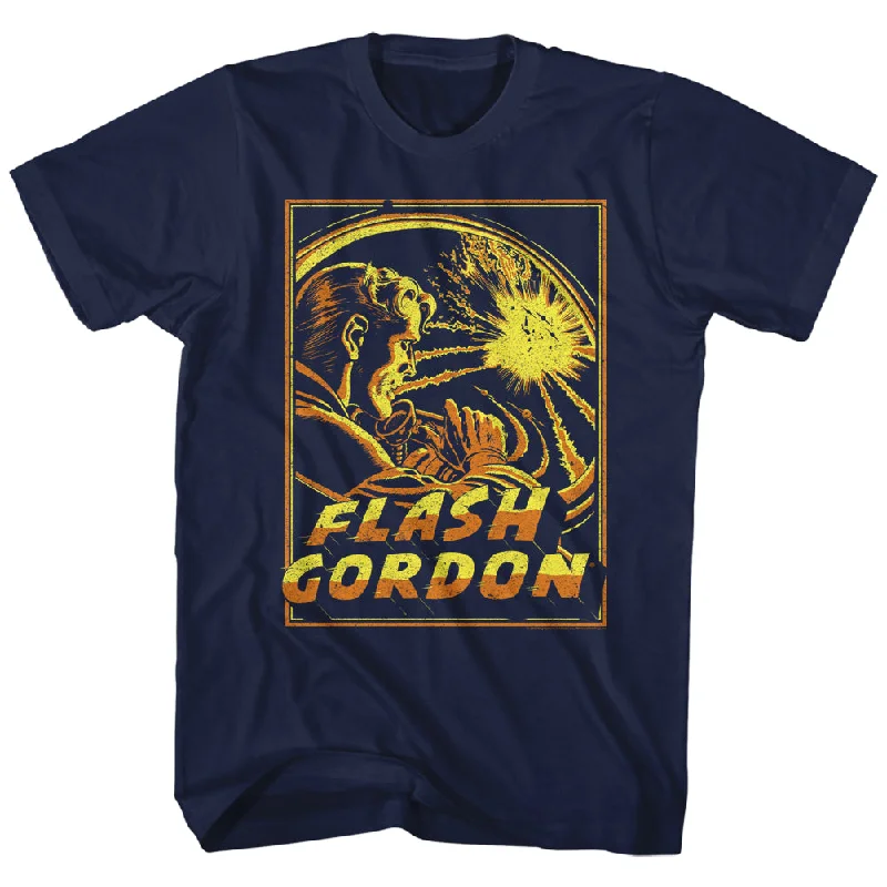 Clearance Sale Flash Gordon Tall T-Shirt Space Explosion Navy Tee