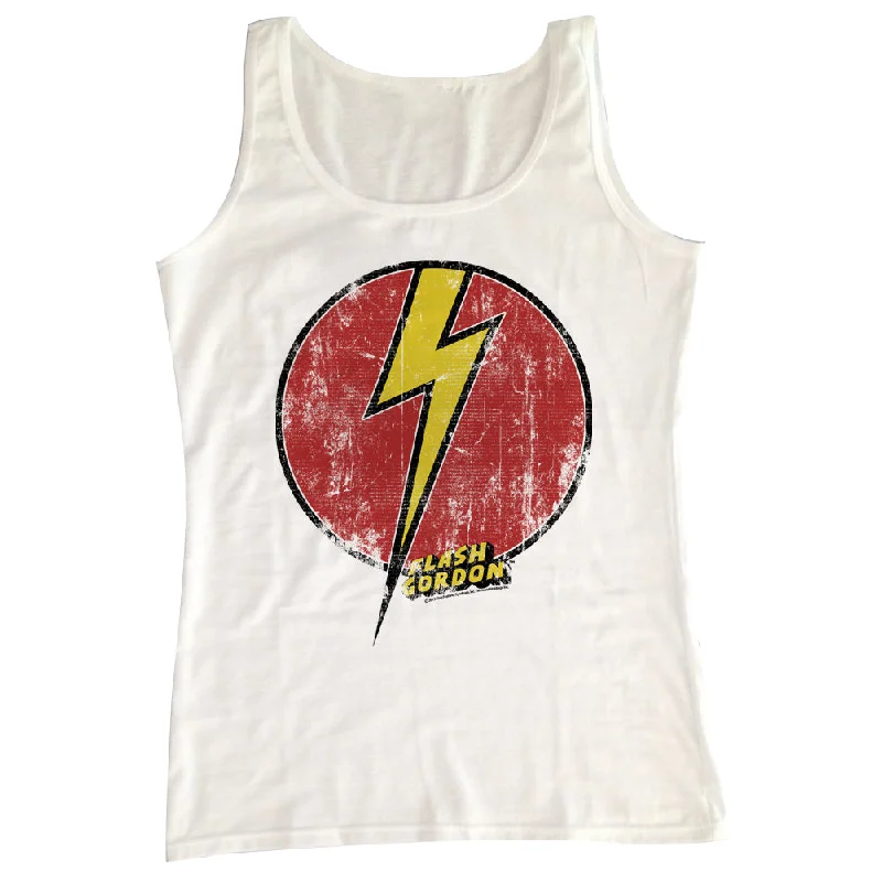 Limited Time Discount Flash Gordon Tank Top Distressed Logo White Tanktop
