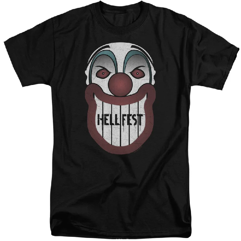Online Only Hell Fest Tall T-Shirt Clown Face Black Tee