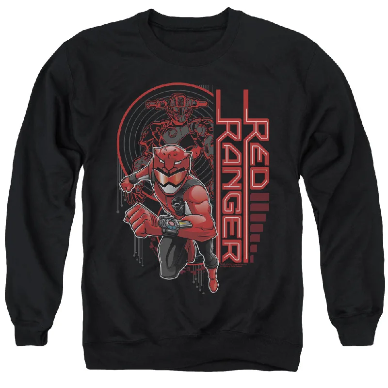 Deal of the Day Power Rangers Sweatshirt Red Ranger Black Pullover