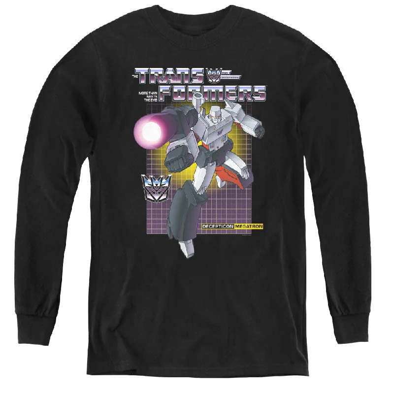 Great Deals Transformers Kids Long Sleeve Shirt Megatron Black Tee
