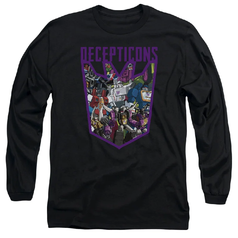 Limited Stock Transformers Long Sleeve T-Shirt Decepticon Collage Black Tee