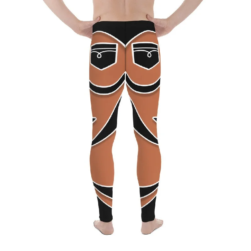 Hurry In Bold Cut Outs Medium Brown Men's Leggings