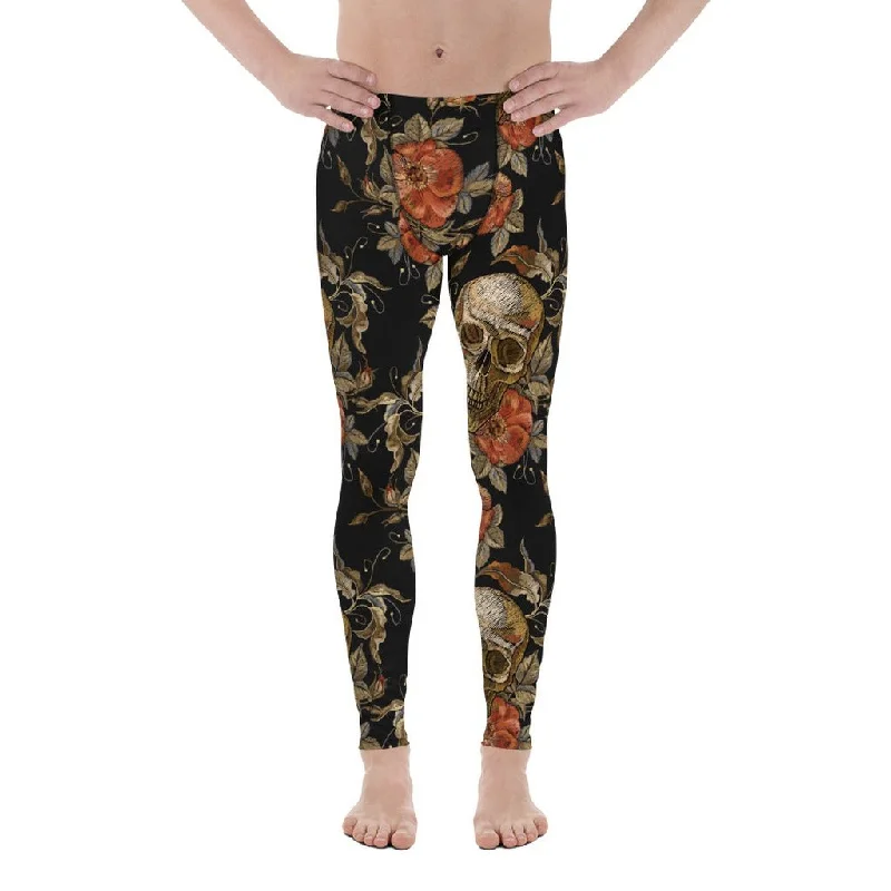 Daily Deals Embroidery Print Skull Men's Leggings