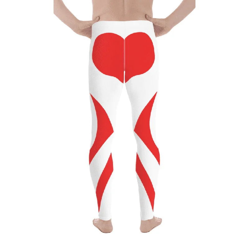 Buy More, Save More Red and White Heart Shaped Men's Leggings