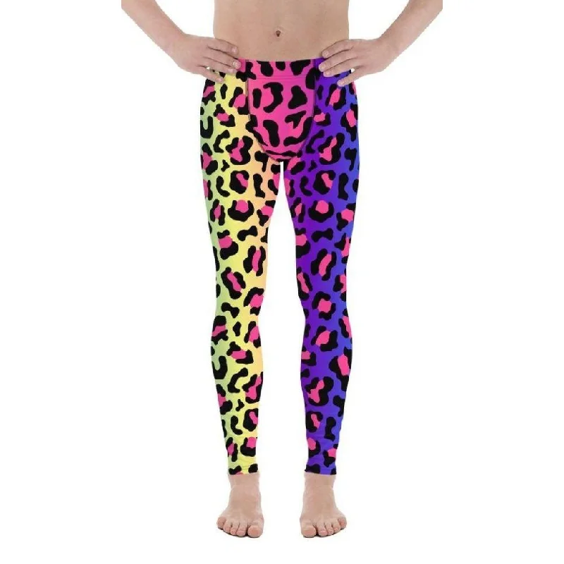 Big Discounts Vibrant Leopard Print Men's Leggings
